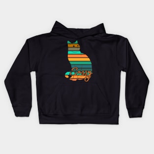 Tropical Colors Cat Art Kids Hoodie